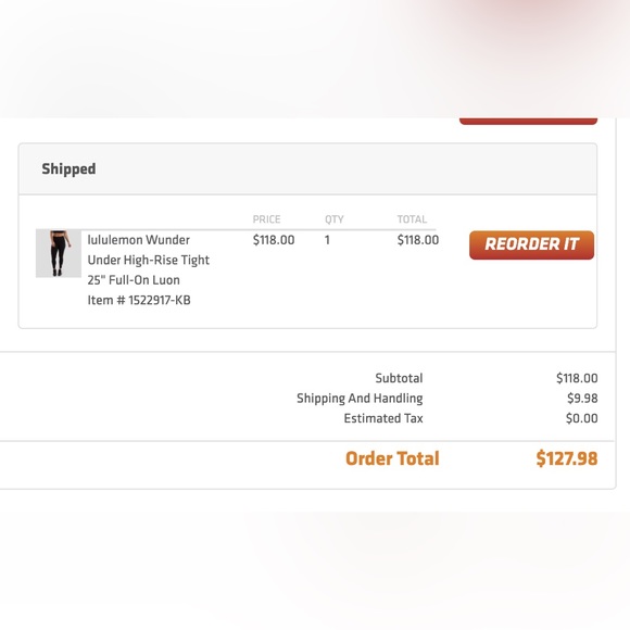 NWT lululemon orange theory collaboration Wunder Under leggings - Picture 6 of 6